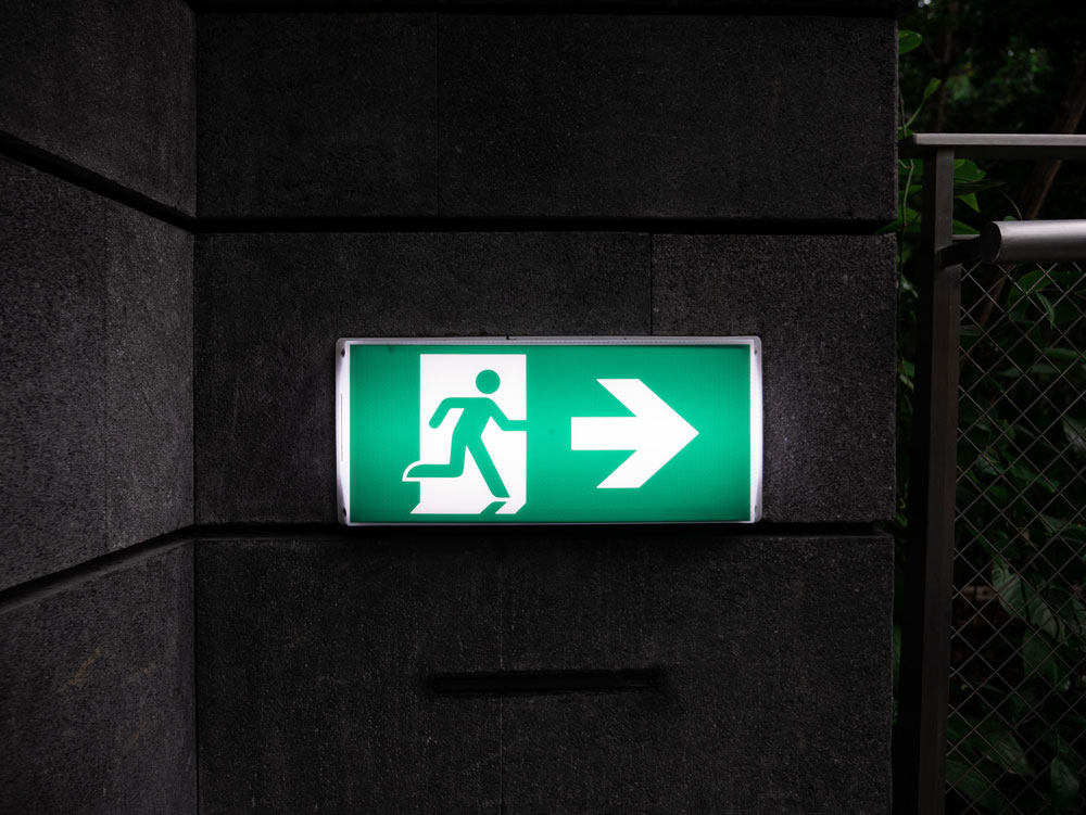 green running man exit sign LED lights